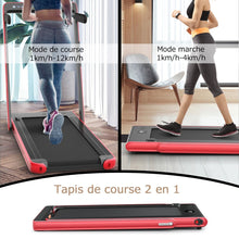 Load image into Gallery viewer, Tapis de Course Pliable 0,75HP Double Affichage LED APP et Télécommande Vitesse Motorisé 12 km/h Surface 40x100cm Rouge