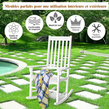 Load image into Gallery viewer, Fauteuil à Bascule en Bois d'Acacia Chaise Berçante pour Jardin Pelouse Balcon Blanc -