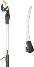 Load image into Gallery viewer, Fiskars Coupe-Branches Multifonctions Télescopique, pour Bois vert et Rameaux, Revêtement antiadhésif, Lame en acier/manche en aluminium, longueur 2,4 - 4 m, noir/orange, UPX86, 1023624