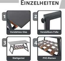Load image into Gallery viewer, Zepneiy Salon de Jardin, Salon de Jardin 4 Personnes, avec canapé, Table Basse et Coussins, Housse en Tissu déhoussable et Lavable, Noir (Coussins d'assise Inclus)