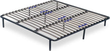Load image into Gallery viewer, SAMPUR - Sommier Essentiel 140x190 cm | Résistant et Confortable | 7 Pieds Inclus | Lattes réglables | Cadre métal laqué époxy | Sommier 1 ou 2 Personnes | Montage Rapide et Facile