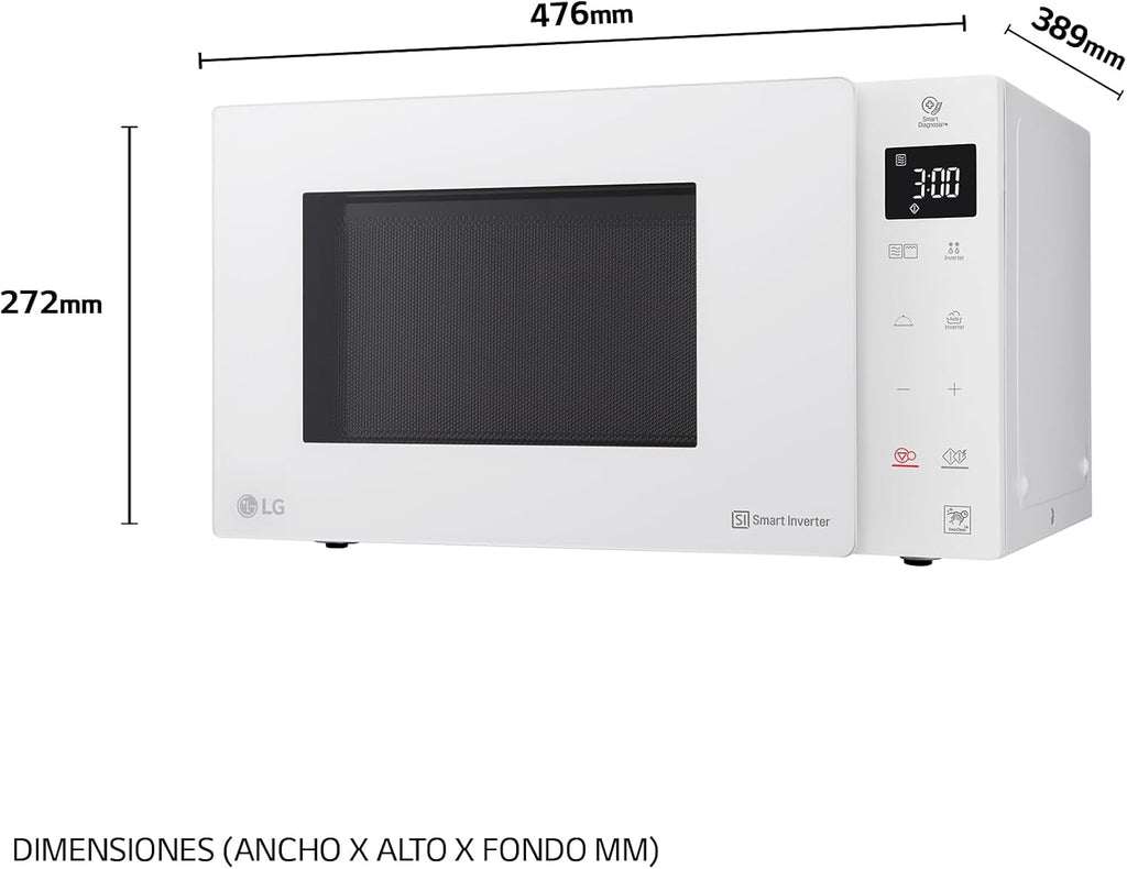 LG - Micro-ondes Grill Smart Inverter blanc