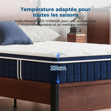 Load image into Gallery viewer, Inofia Ace Hybrid Firm Mattress 140 x 200 cm H4 Firm Mattress with Breathable Memory Foam and Independent Bagged Springs, 7 Ergonomic Zones, Extra Comfort for Adults and Children