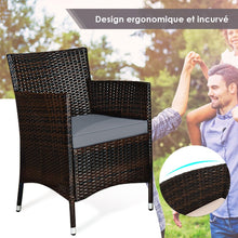 Load image into Gallery viewer, Salon de Jardin 4 PCS Mobilier de Terrasse en Rotin PE pour Véranda Patio Terrasse Piscine Marron et Gris