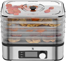 Load image into Gallery viewer, WMF KITCHENminis Dehydrator, 400 W, Stainless Steel, 5 Trays BPA Free, Programmable Dried Fruits, Vegetables, Dehydrated Mushrooms, Cereal Bars, Cromargan 0415250011