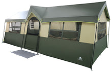 Load image into Gallery viewer, Ozark Trail Hazel Creek Tente de cabine 12 personnes, 3 chambres, vert